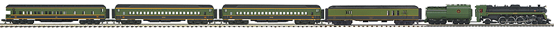 U1f Steam Passenger Train-Only Set w/Proto-Sound 3.0 - 3-Rail -- Canadian National (green, yellow, black)