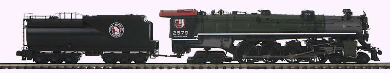 Class S2 4-8-4 Northern w/Proto-Sound 3.0 & Scale Wheels - 3-Rail - Premier(R) -- Great Northern #2579 (Glacier Green, black, gray)