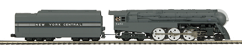 Dreyfuss Streamlined 4-6-4 w/Proto-Sound 3.0 - 3-Rail w/Hi-Rail Wheels - Premi -- New York Central #5451 (2-Tone Gray)