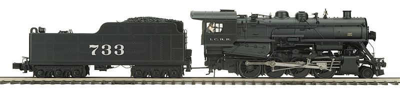 Class H-9 2-8-0 Consolidation - 3-Rail w/Proto-Sound 3.0 Hi-Rail Wheels Premie -- Illinois Central