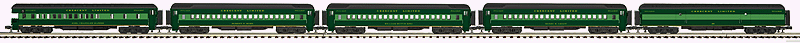 Madison Heavyweight 5-Car Passenger Set - 3-Rail - Ready to Run - Premier(R) -- Southern Railway (2-Tone Green)