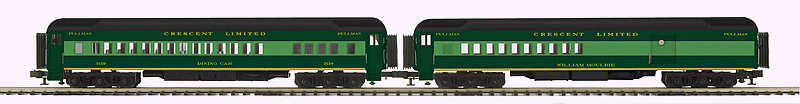Madison Heavyweight Combine/Diner Set - 3-Rail - Ready to Run - Premier(R) -- Southern Railway William Moulrie, #3159 (2-Tone Green)