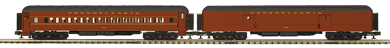 Madison 70' Heavyweight Baggage/Coach Set - 3-Rail - Ready to Run - Premier(R) -- Pennsylvania Railroad