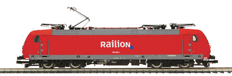 Premier TRAXX F140 AC2 Electric Unpowered 3-Rail w/Scale Wheels -- Railion European #185 185-6 (red, gray)