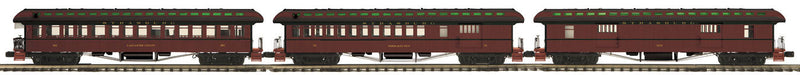64' Wood Coach 3-Pack - 3-Rail - Ready to Run - Premier(R) -- Strasburg Rail Road (Tuscan, green)
