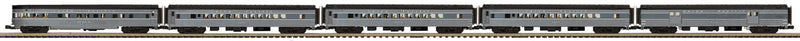 70' Smooth-Side ABS 5-Car Set - 3-Rail - Ready to Run - Premier(R) -- Union Pacific (2-Tone Gray)