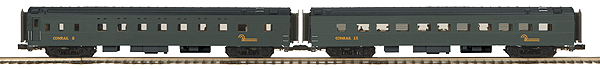 Premier 2-Car 70' Smoothside Streamlined Sleeper & Diner Set (ABS) -- Conrail (Business Train Scheme; Pullman Green)