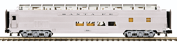 70' ABS Fluted-Side Full-Length Dome - 3-Rail - Ready to Run - Premier -- Santa Fe (silver)