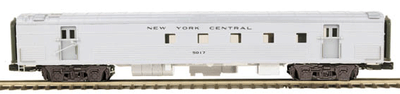 70' ABS Fluted-Side Railway Post Office - 3-Rail - Ready to Run - Premier -- New York Central (silver)