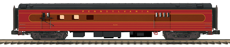 70' Smooth-Side ABS Railway Post Office - 3-Rail - Ready to Run - Premier(R) -- Pennsylvania Railroad (Fleet of Modernism, Tuscan, red)