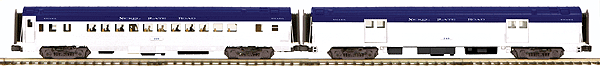70' ABS Fluted-Side Baggage/Coach Set - 3-Rail - Ready to Run - Premier pkg(2) -- Nickel Plate Road (silver, blue)