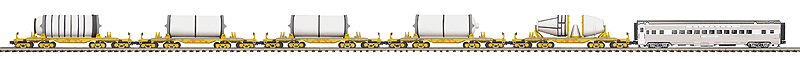 Premier 6-Car Solid Rocket Motor Transport Set -- Union Pacific