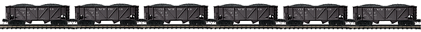 Premier 34' 2-Bay Composite Hopper w/Coal Load 6-Pack - 3-Rail - Ready to Run -- Clinchfield #1 (black)