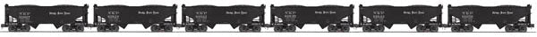 2-Bay Offset Hopper w/Load 6-Pack - 3-Rail - Ready to Run - Premier -- Nickel Plate Road #1 (black)