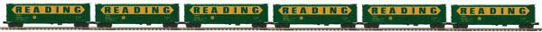 50' PS-1 Boxcar 6-Pack - 3-Rail - Ready to Run - Premier -- Reading #2 (green, yelllow; Billboard Lettering)