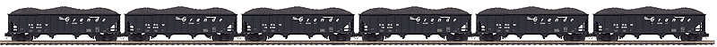 4-Bay Hopper w/Load 6-Pack - 3-Rail - Ready to Run - Premier(R) -- Denver & Rio Grande Western Set #2