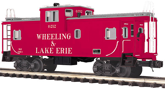 Extended-Vision Caboose - 3-Rail - Ready to Run - Premier -- Wheeling & Lake Erie (red, white)
