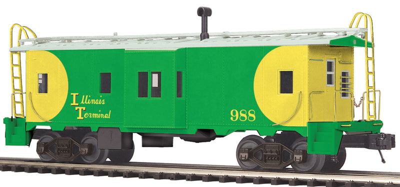 Extended Vision Caboose - 3-Rail - Ready to Run - Premier -- Illinois Terminal (green, yellow, silver)
