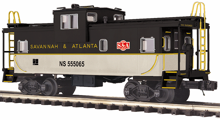 Extended Vision Caboose - 3-Rail - Ready-to-Run - Premier(R) -- Norfolk Southern #555065 (Savannah & Atlanta Heritage, black, white)