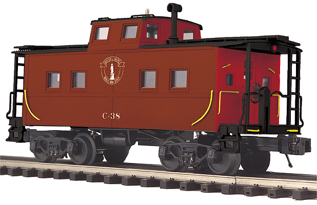 Steel Center Cupola Caboose - 3-Rail - Ready to Run - Premier(R) -- Boston & Maine (Boxcar Red, red, black, Minuteman Logo)
