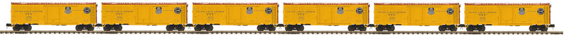 Steel Ice Reefer 6-Pack - 3-Rail - Ready to Run - Premier(R) -- Pacific Fruit Express #2 (orange, Boxcar Red, black & white UP & SP Logos)