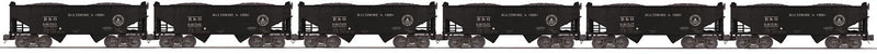 2-Bay Offset-Side Steel Hopper 6-Pack - 3-Rail - Ready to Run - Premier(R) -- Baltimore & Ohio (black, 13 Great States Logo)