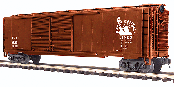 Premier 50' Double-Door Boxcar - 3-Rail - Ready to Run -- Central Railroad of New Jersey #3000 (Boxcar Red)