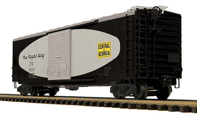 50' PS-1 Boxcar w/Youngstown Standard Door - 3-Rail - Ready to Run - Premier(R -- Central of Georgia (Football Scheme, blue, silver, yellow)