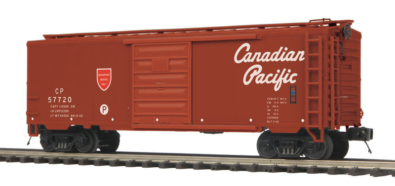 PS-1 40' Boxcar - 3-Rail - Ready to Run - Premier(R) -- Canadian Pacific (Boxcar Red, red, Script Lettering, Newsprint Service)-1