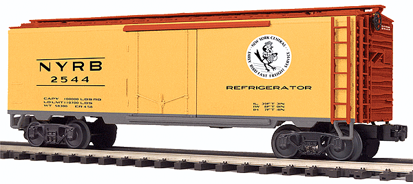 Premier Operating Reefer - 3-Rail - Ready to Run -- New York Central NYRB #2544 (yellow, Early Bird Logo)(PROJECT CANCELLED)