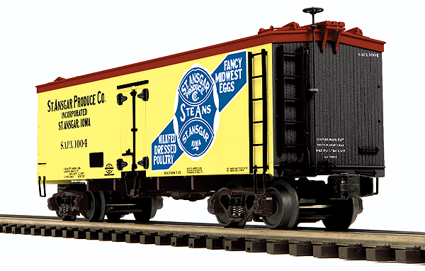 36' Wood Reefer - Premier - 3-Rail - Ready to Run -- St. Angsar Produce Co., Inc.