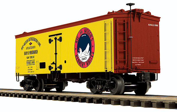 36' Wood Reefer - Premier - 3-Rail - Ready to Run -- Nye & Nissen Refrigerator Line