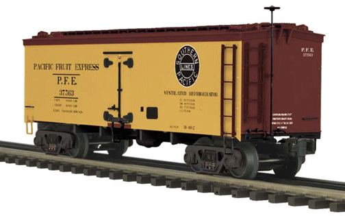 36' Wood Reefer - Premier - 3-Rail - Ready to Run -- Pacific Fruit Express
