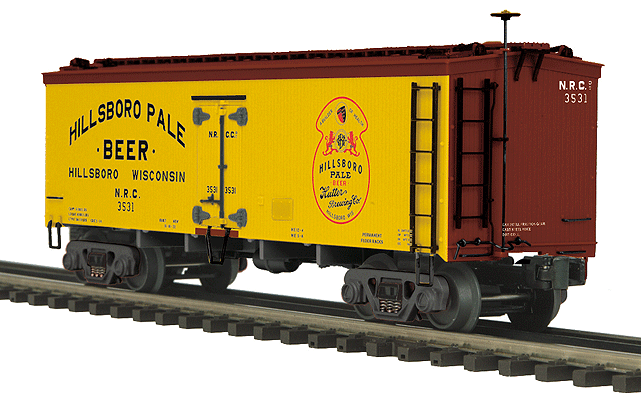 36' Wood Reefer - 3-Rail - Ready to Run - Premier(R) -- Hillsboro Pale Beer