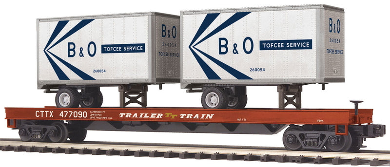 Flat w/2 20' Trlrs B&O-1