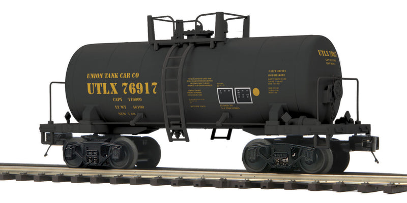 8000-Gallon Tank Car - 3-Rail - Ready to Run - Premier(R) -- Union Tank Car Line UTLX (black, yellow)