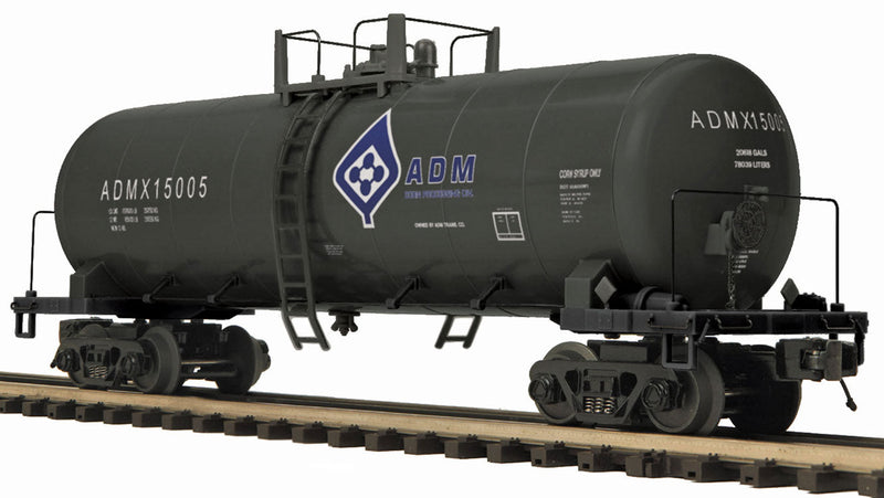 Tank Car - 3-Rail - Ready to Run - Premier(R) -- Archer-Daniels-Midland ADMX (black, blue, Molecule Logo)