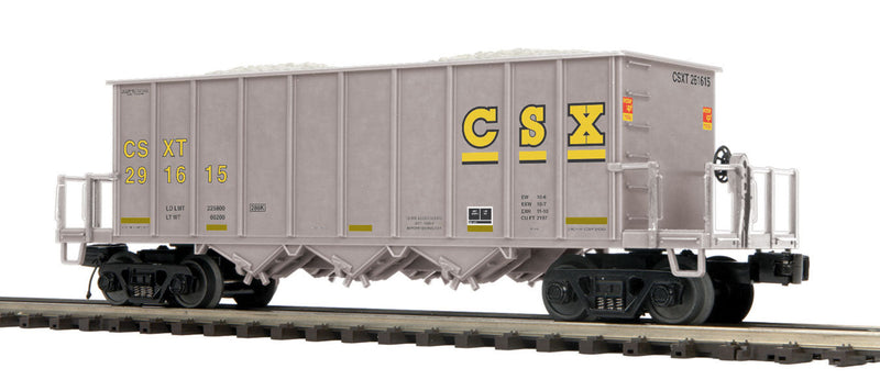 3-Bay Rapid-Discharge Hopper - 3-Rail - Ready to Run - Premier(R) -- CSX (gray, yellow)-1