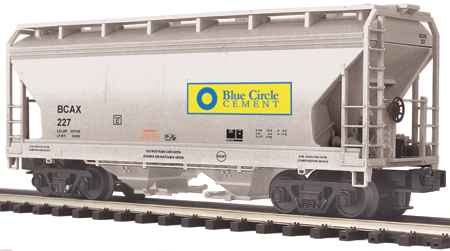 2-Bay Centerflow Hopper - 3-Rail - Ready to Run - Premier(R) -- Blue Circle Cement