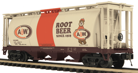 Premier 3-Bay Cylindrical Hopper Car -- A&W Rootbeer