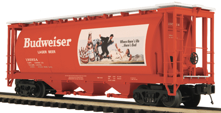 Premier 3-Bay Cylindrical Hopper Car -- Budweiser