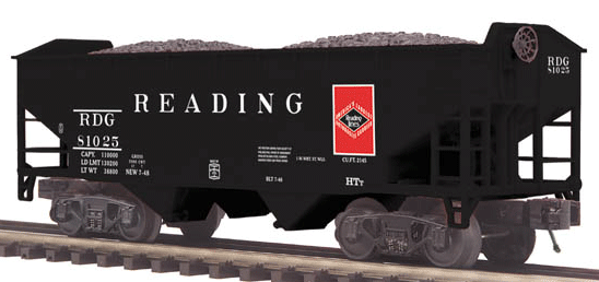 Premier 2-Bay Offset Hopper - Ready to Run -- Reading (black, red Logo)
