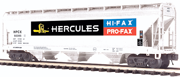3-Bay Center-Flow Hopper - 3-Rail - Ready to Run - Premier -- Hercules HPCX (white, black, red, blue)
