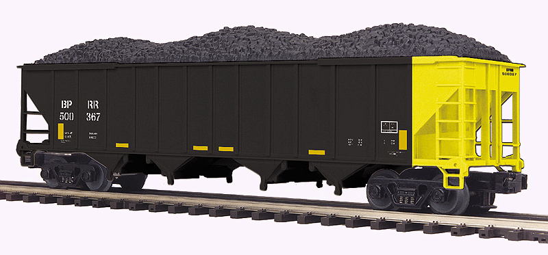 4-Bay Hopper - 3-Rail - Ready to Run - Premier(R) -- Buffalo & Pittsburgh BPRR (black, yellow)