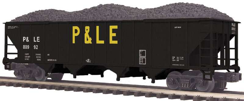4-Bay Hopper 6-Pack - 3-Rail - Ready to Run - Premier(R) -- Burlington Northern (black, white, Large Logo & Lettering)
