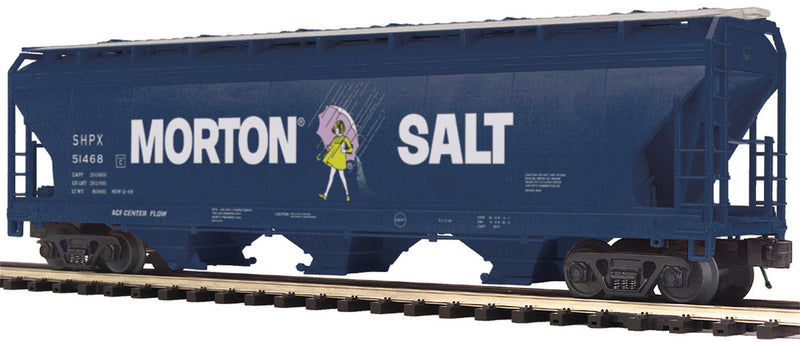 3-Bay Centerflow covered Hopper - 3-Rail - Ready to Run - Premier -- Morton Salt 51468
