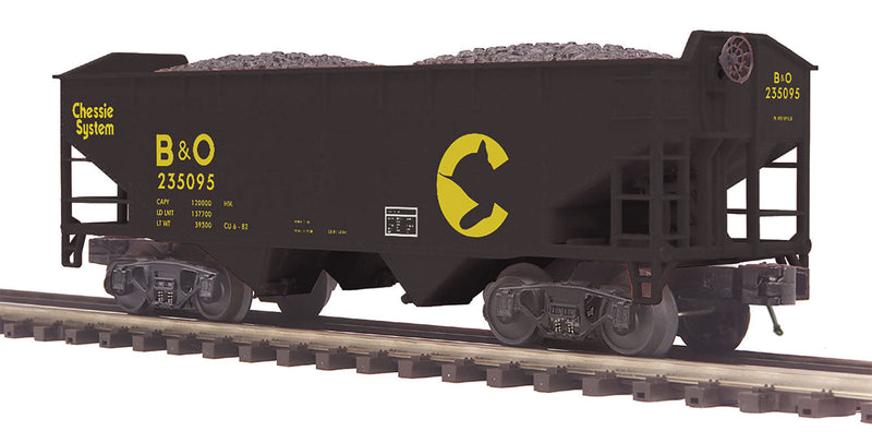 2-Bay Offset Hopper - 3-Rail - Ready to Run - Premier -- Chessie System 235095
