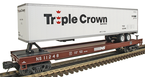 Premier Flatcar w/48' Trailer -- Norfolk Southern w/Triple Crown Trailer