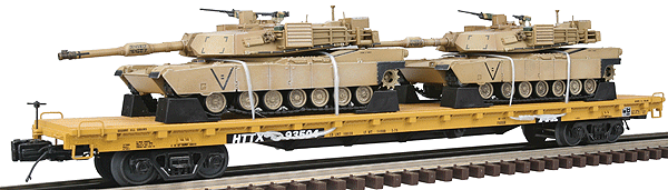 Premier Flatcar w/2 M1A "Abrams" Tanks -- TTX