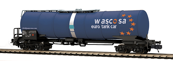 Premier European Modern Tank Car (Kesselwagen) w/Scale Wheels - Ready to Run -- Wascosa Euro Tank Car (blue)